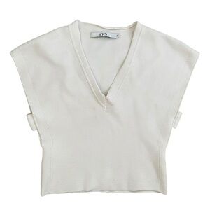 PH5 White Cutout Open Side Tshirt Top Ribbed Size XS V Neck Y2K Sold Out Stretch